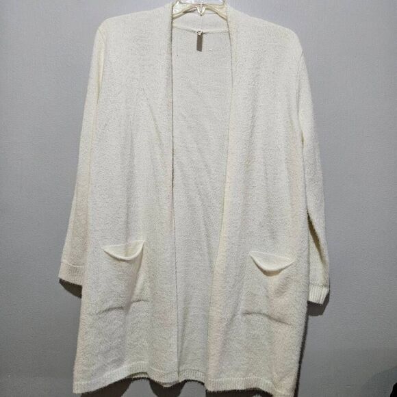 Qixing White Cardigan Sweater Size L - Picture 2 of 6